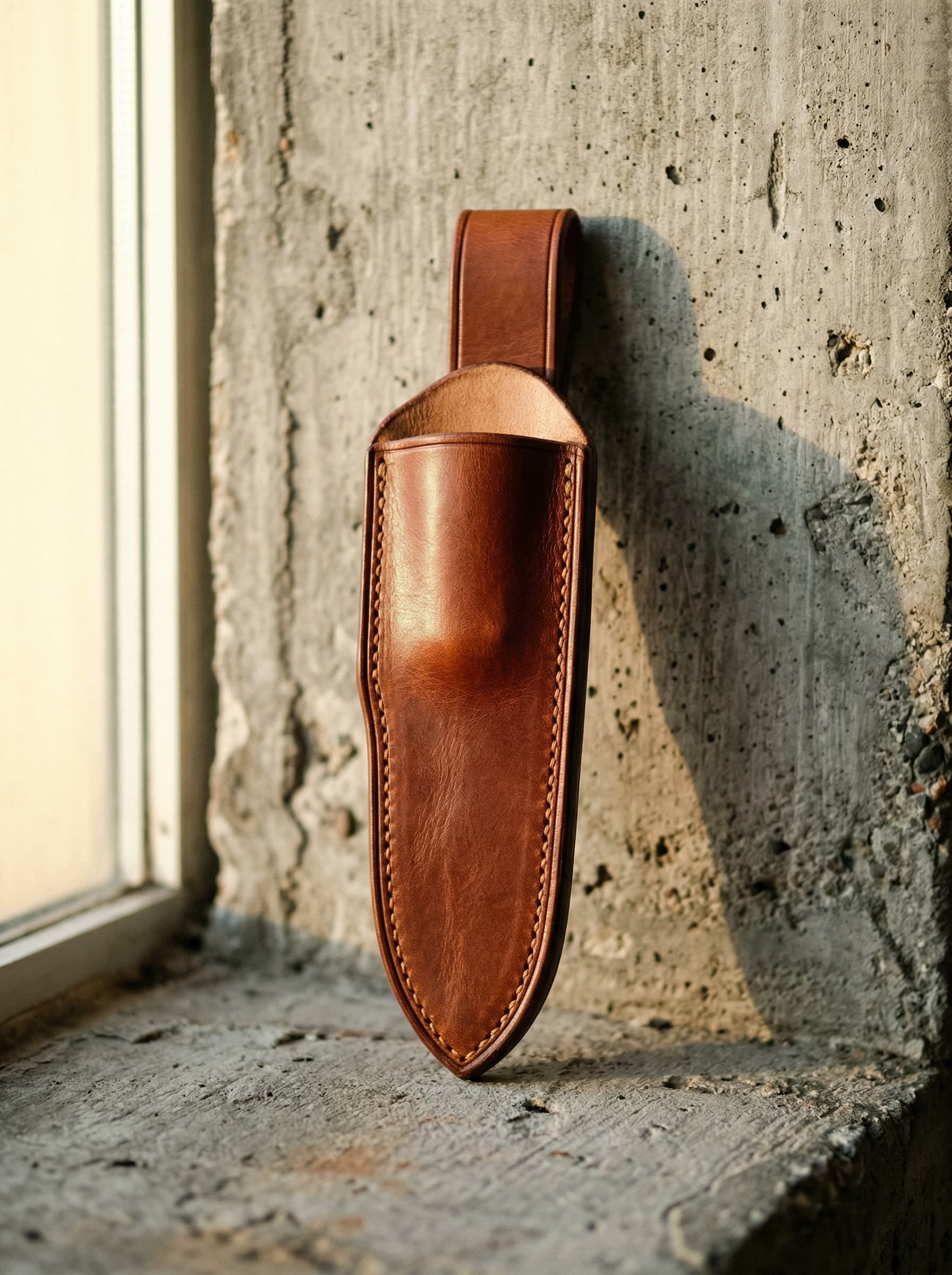 Latigo pouch-style knife sheath